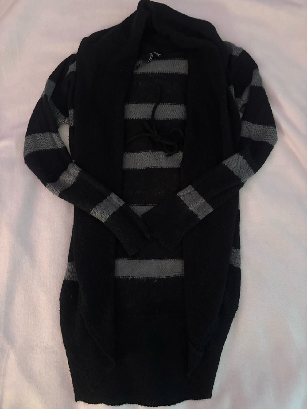 emo y2k stripe cardigan